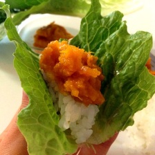 Lettuce wrap with pumpkin miso